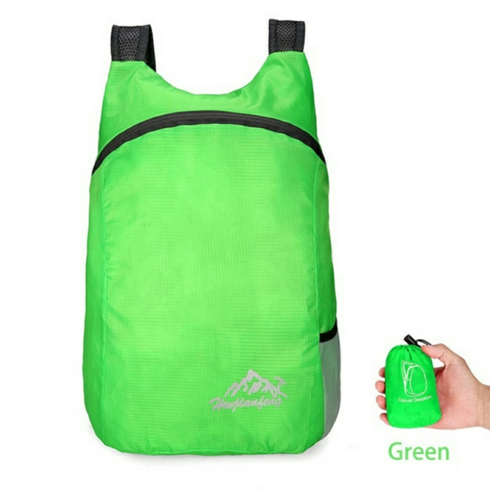 New Green Foldable Backpack & Storage Pouch